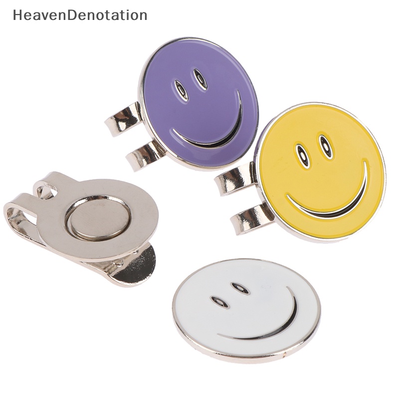 [HeavenDenotation] 1pcs Kokoh Wajah Senyum Paduan Magnetik Topi Klip Tanda Bola Golf Aksesoris Golf HDV