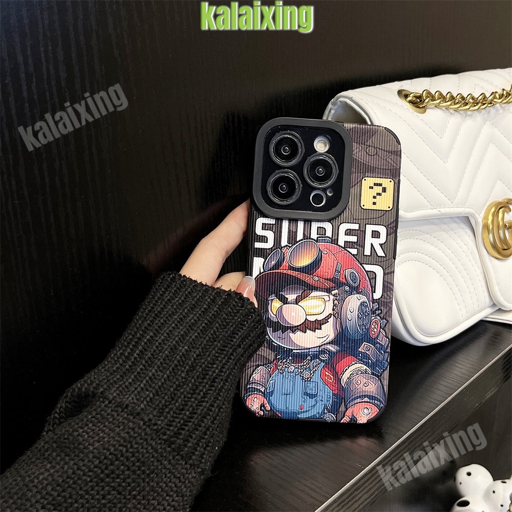 IPHONE Casing Kulit Mario Mekanik Untuk Iphone11 12 13 14 Pro Max14 Plus Xs Max X XR 78 Plus Soft Back Cover