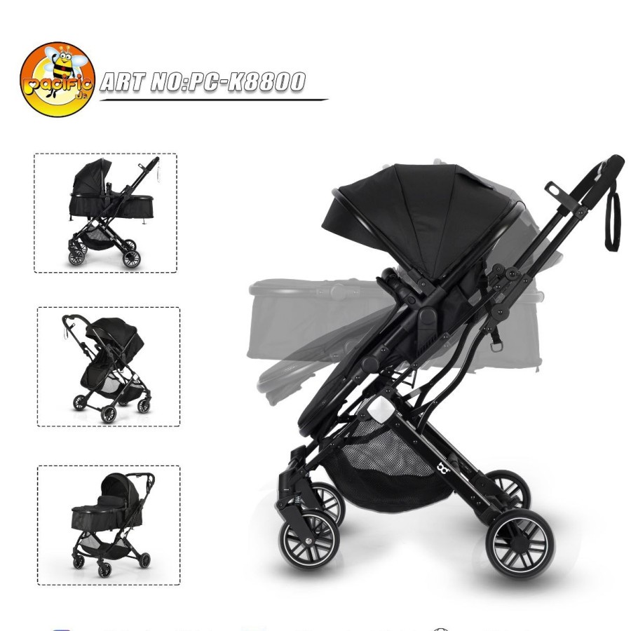 Pacific K8800 Baby Stroller | Black