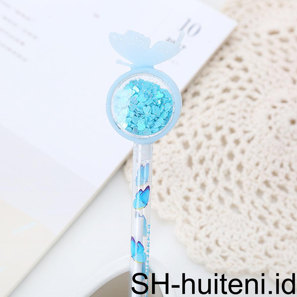 Huit Sequin Neutral Gel Pen0 5mm Hitam Alat Roller Ball Pulpen Tulisan Kantor Alat Tulis Wedding Bridesmaid Tamu Hadiah