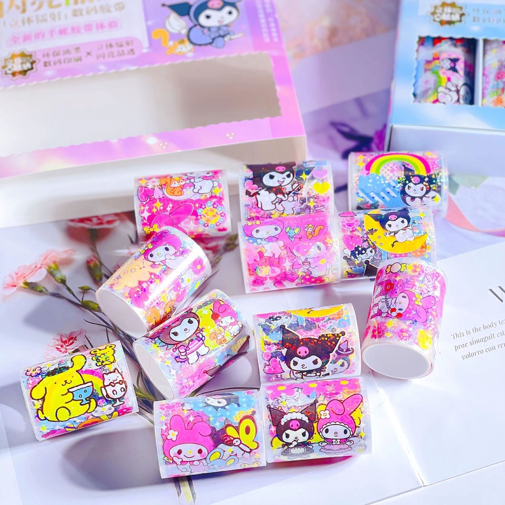 STICKER ROLL SANRIO GLITER  STIKER SANRIO ISOLATIP SANRIO ROLL