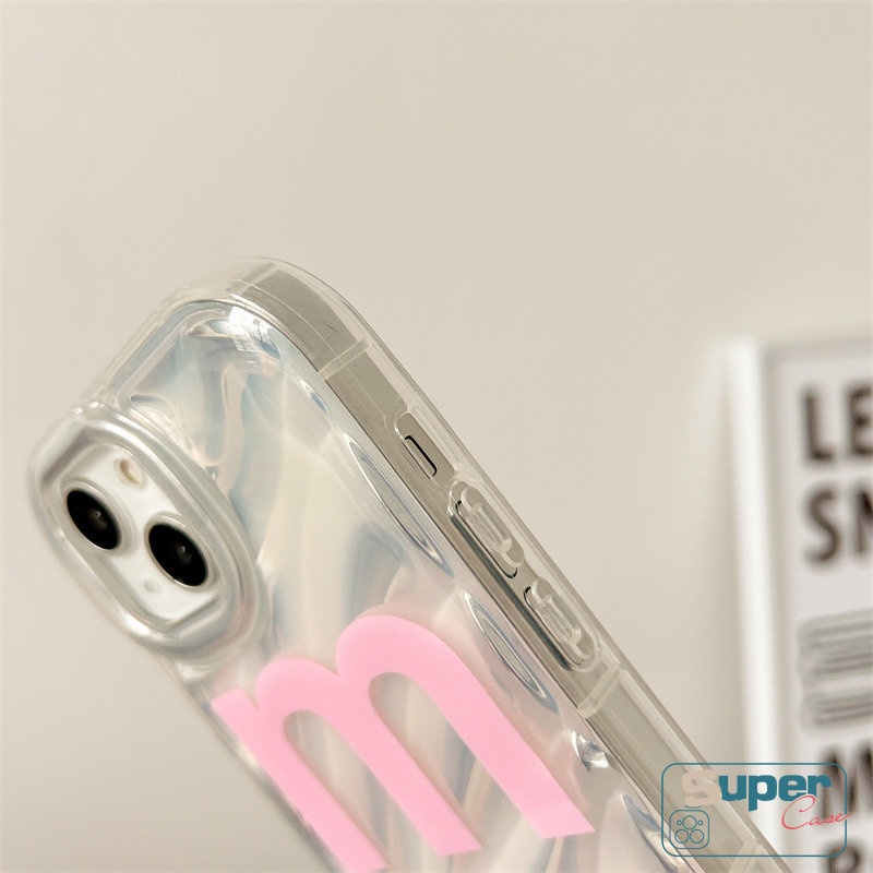 IPHONE Case Kerut Stereo 3D Lucu smile Kreatif Kompatibel Untuk Iphone11 13 7Plus 14 12 Pro MAX XR X7 6 8 6S Plus XS MAX SE 2020mewah Simple Letter Dazzle Kartu Warna Soft Case