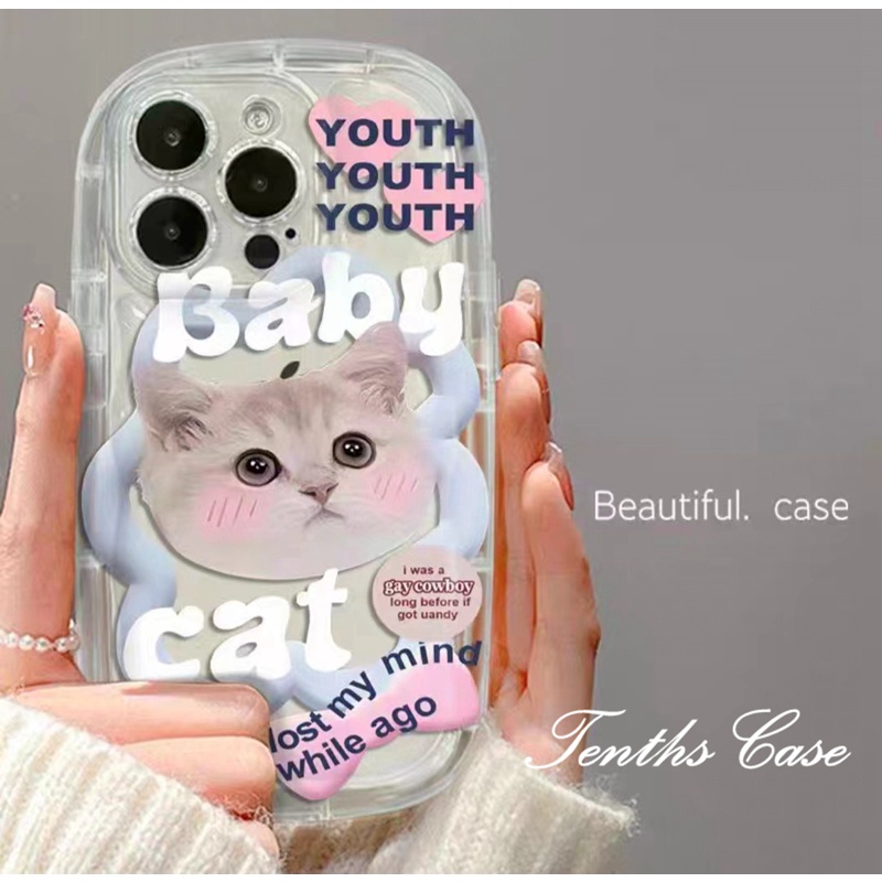Oppo A78 A17 A17K A57 A77 A76 A96 A16 A16s A15 A15S A16K A74 A54 A93 A95 A94 A5 A9 A53 A33 A32 A31 2020 Reno 8T 5a52 A92 A5s A12 A3s F11 Sarung Sabun Lovely Kitten Phone Case