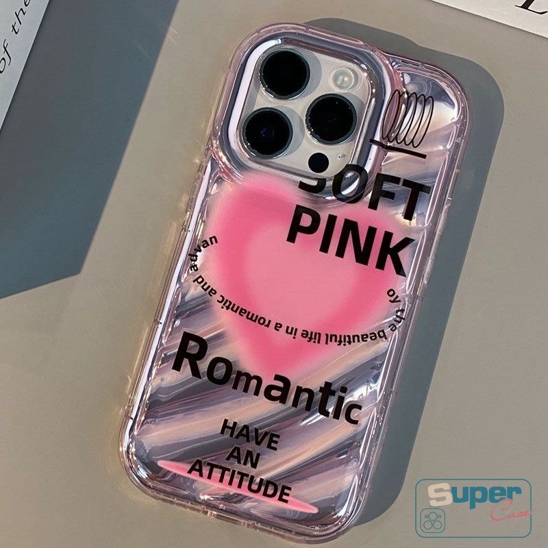 Case Cinta Hati Kerut Stereo 3D Kompatibel Untuk IPhone XR 7 8 6 6S Plus 7Plus 11 13 14 12 Pro MAX X XS MAX SE 2020huruf Kupu-Kupu Kreatif Dazzle Color Laser Card Cover