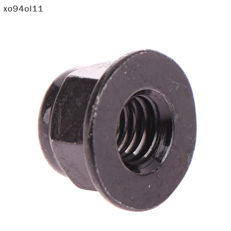 Xo 10pcs M3 M4 M5 M6 M8 Hitam Baja Karbon Hex Flange Nylon Insert Lock Nut Self-locking Nylock Locknut OL