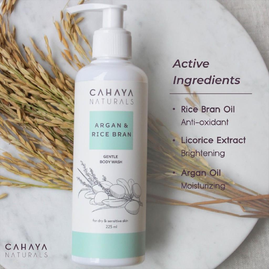 Cahaya Naturals Gentle Body  Wash Argan Rice Bran 225ml 12010102