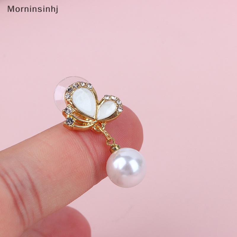 Mornin Fashion Anting Pesta Tetes Minyak Batu Zircon Mutiara Butterfly Eye Untuk Wanita id