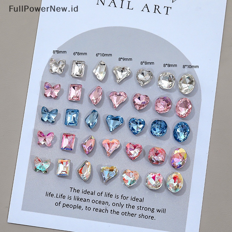 Power 28Pcs Nail Art Rhinestones Kerajinan Permata Dekorasi Bling Crystals Diamantes ID