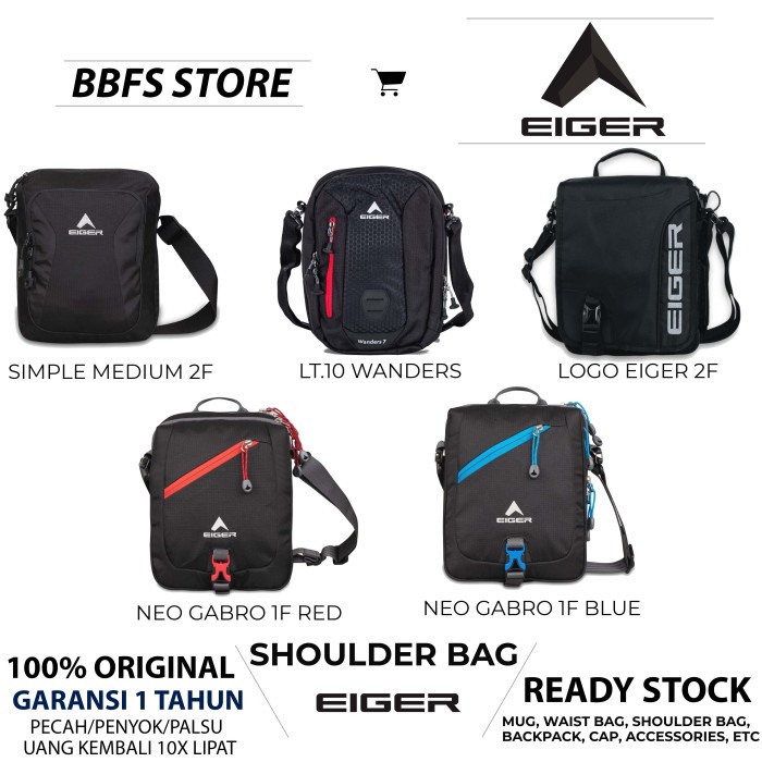 EIGER Original shoulder bag Neo Gabro 1f 1 f tas selempang grnsi 1 thn