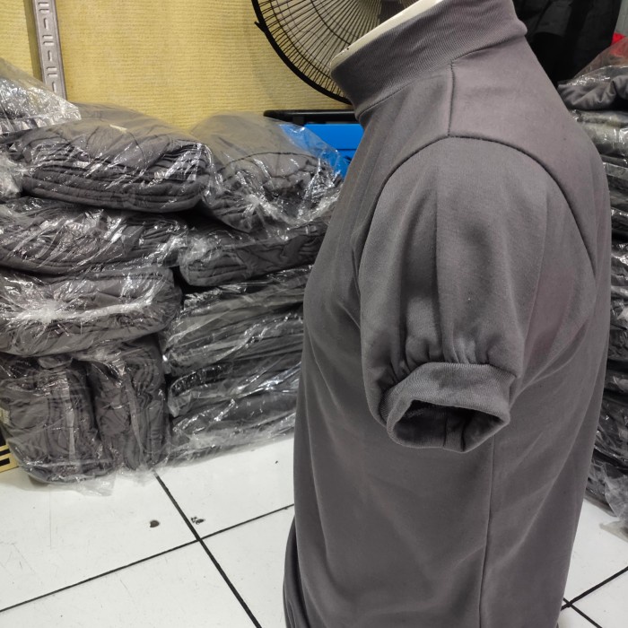 kaos satpam coklat  kerah tinggi - coklat satpam, M