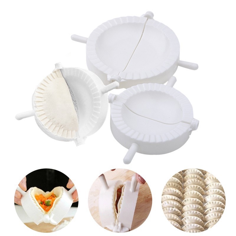 Alat Pembuat Pangsit Penekan Adonan Pie Praktis/Kitchen Chinese Food Jiaozi DIY Making Tool/Klip Pangsit Press Adonan Tangan Hemat Tenaga Kerja/Cetakan Pembuat Pangsit Dapur Plastik 7cm