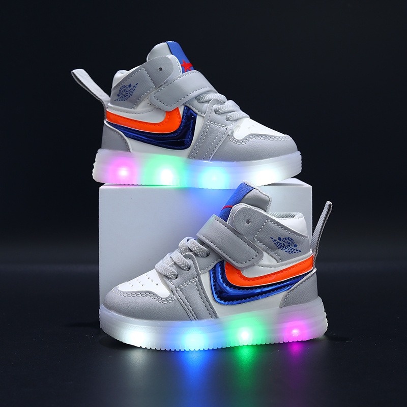 GLORYKIDZ SH2326 Sepatu LED Lampu Nyala Anak 1 Tahun - 5 Tahun Sepatu Sneakers Anak Laki Laki Perempuan Sepatu Sneaker Anak ringan fashion kasual Semi boot size 21 - 30