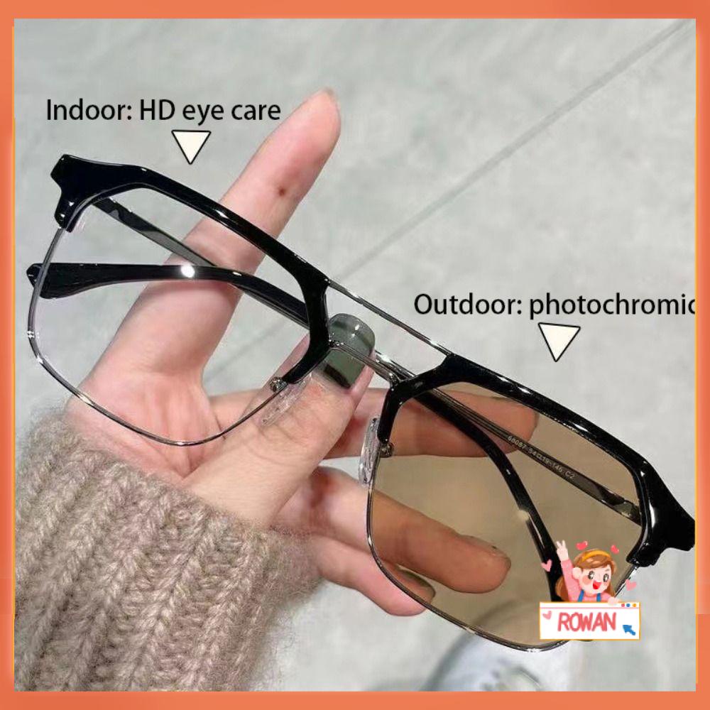 R-flower Myopia Glasses Portable Square Pelindung Mata Bingkai Ultra Ringan