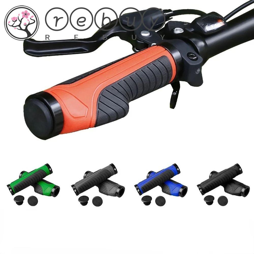 Rebuy Penutup Stang Sepeda Aksesoris Sepeda Bagian Sepeda Shock-Menyerap Anti-slip Bilateral Lock Lock Bar Sepeda Grips