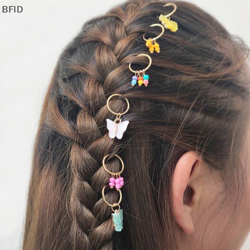 [BFID] 6pcs Jepit Rambut Liontin Bintang Kupu-Kupu Untuk Wanita Trendy Cincin Logam Hiasan Kepala [ID]