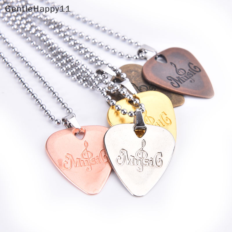 Gentlehappy Kalung Bass Gitar Elektrik Akustik Metal Pick Thin Mediator Pick Dengan Rantai id