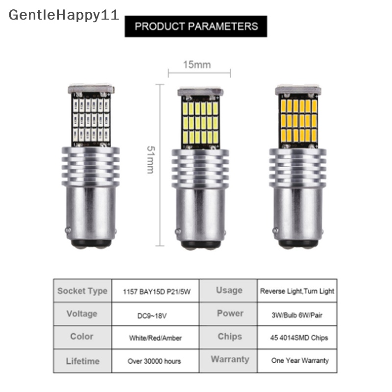 Gentlehappy 1157lampu led Canbus P21W/5W Bay15d 45lampu led smd 4014rem Stop Cadangan Ekor Lampu Bohlam id