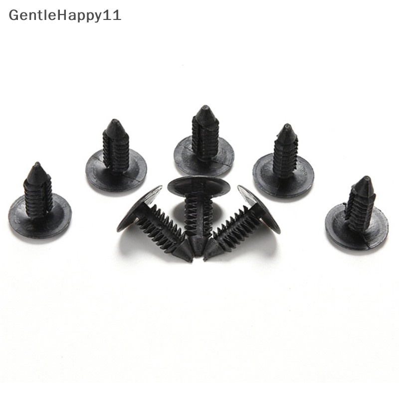 Gentlehappy 100pcs 6mm Dia Door Trim Panel Hitam Plastik Rivet Klip Pengikat Untuk Mobil Vehical id