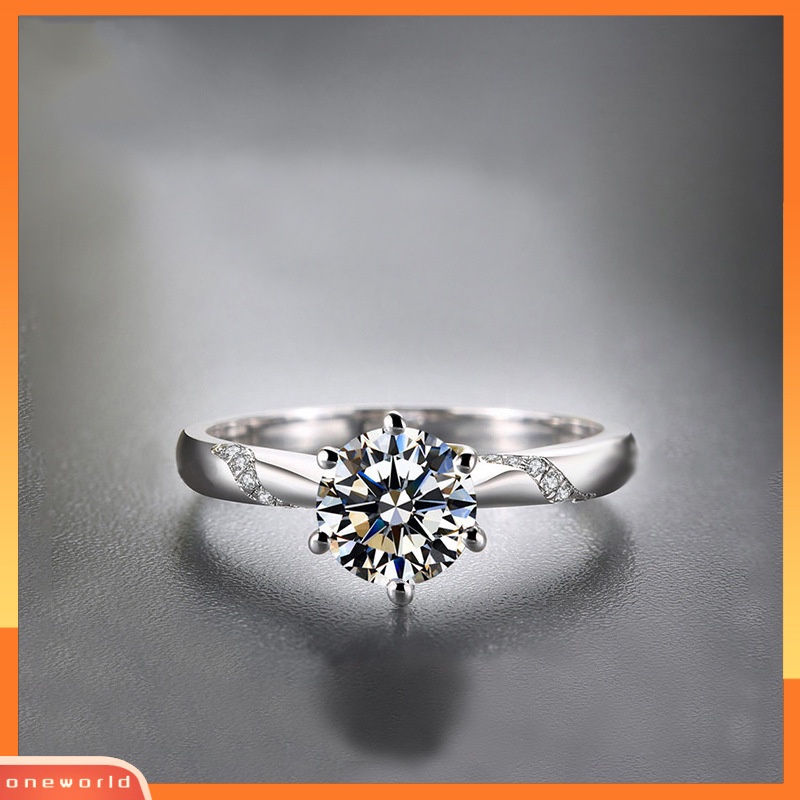 [ONR] Pt950 platinum Disepuh Imitasi grade D Karbon Tinggi moissanite Cincin Berlian Klasik Mikro Bertatahkan Delapan Hati Delapan Panah Dan Enam Cakar Cincin Wanita