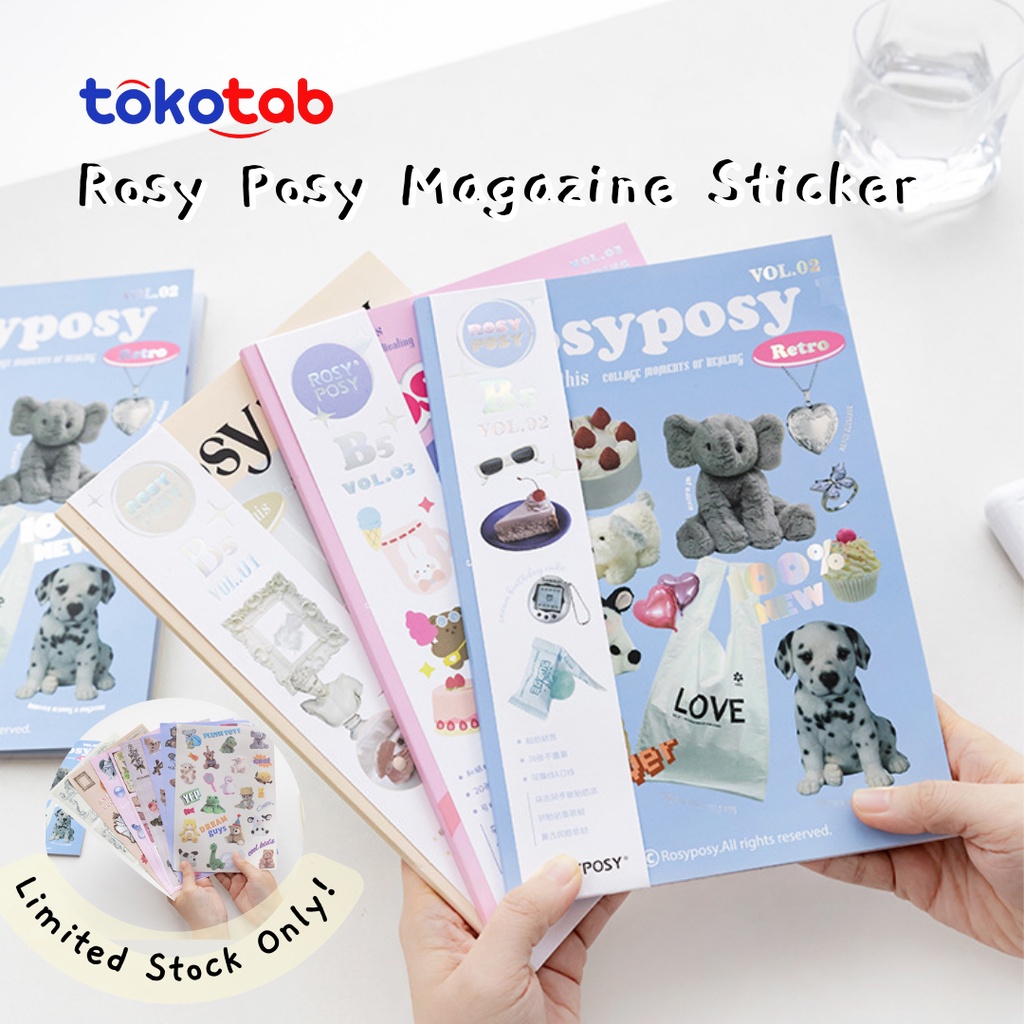 

Tokotab - Buku Stiker Aesthetic Sticker Majalah Rosyposy Ins Kartun Buku Bahan Stiker DIY Dapat Robek Buku Stiker