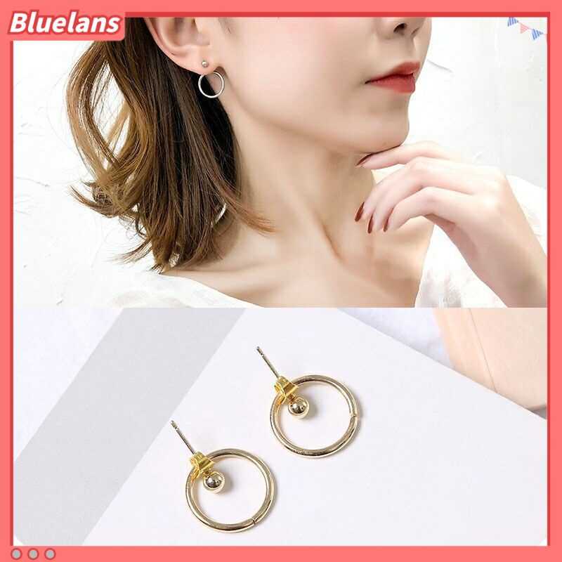 [BLS] Anting Bulat Geometris Sederhana, Anting Pejantan Serbaguna, Anting unisex Berongga Bulat