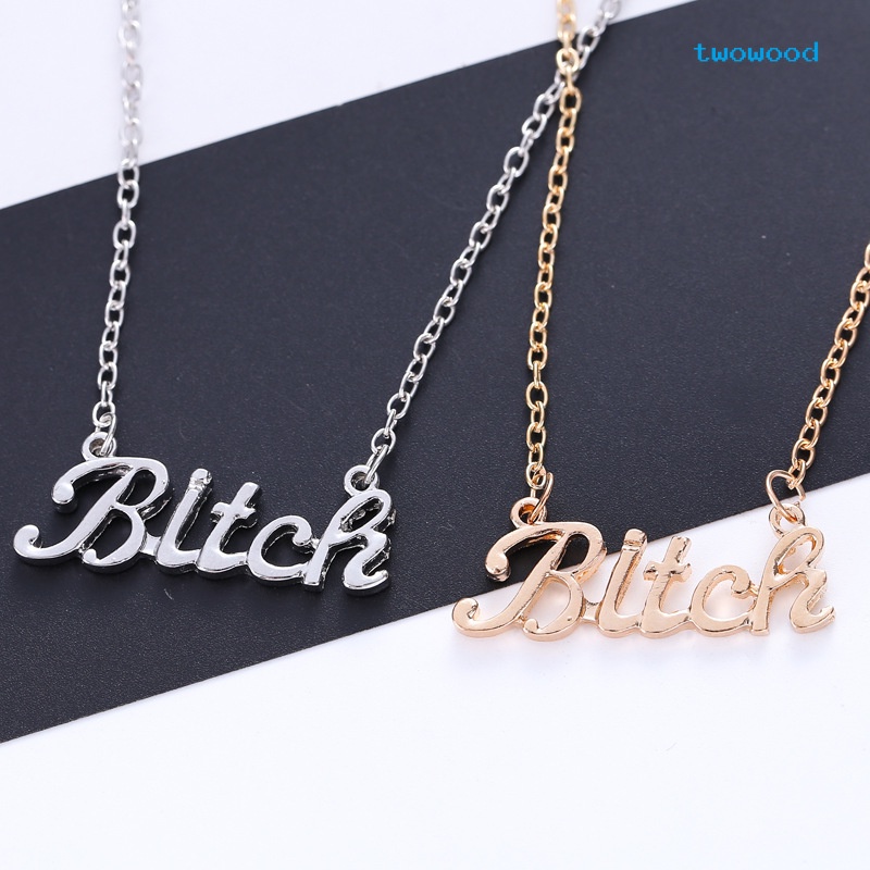 Twowood Hot selling Necklace Kalung Fashion Kalung Huruf Pendek Rantai Klavikula