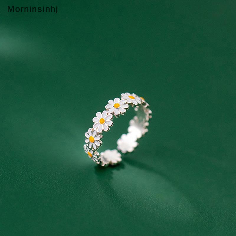 Mornin Vintage Daisy Flower Rings Untuk Wanita Lucu Flower Ring Adjustable Open Finger Ring Cincin Pertunangan Pernikahan Tren Perhiasan Perempuan id