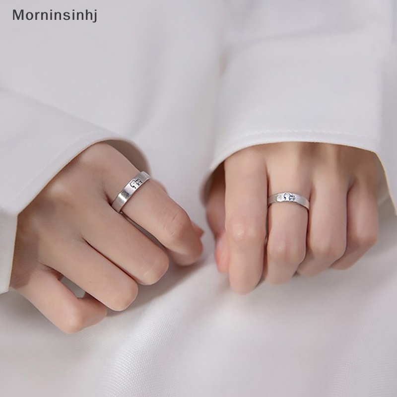 Mornin New Fashion1Pasang Kitten Couple Rings Cute Sliver Cat Open Rings Untuk Wanita Pria Cincin Jari Yang Dapat Disesuaikan Desainer Perhiasan Hadiah id