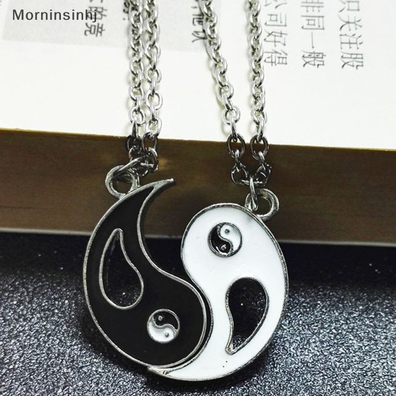 Mornin 2 Pcs Tai Chi Kalung Alloy Yin Yang Liontin Kalung Kreatif Fashion Leher Rantai Ulang Tahun Perhiasan Untuk Pasangan Sahabat Hadiah id