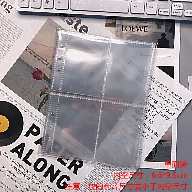 Korea A5 Transparan photocard binder 6-lubang loose-leaf ins notebook photocard holder