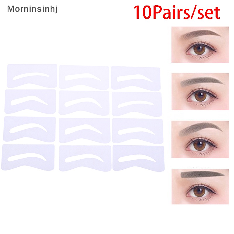 Mornin 10pasang Pembentuk Alis Membentuk Stensil Grooming Pesona Template Kartu Alis Makeup id