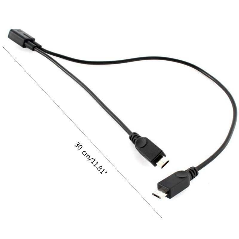 Cre Kabel Micro USB Splitter 1Female to 2Male Splitter Extension Charging Cord Stabilitas Sinyal Kawat Jalur Transmisi