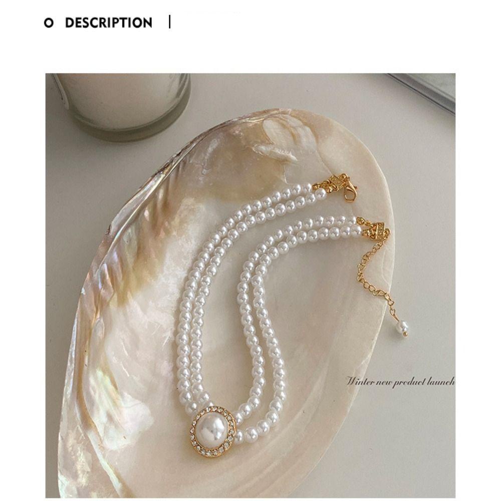 Kalung Mutiara LILY, Kalung Bunga Mutiara, Rantai Pendek Yang Indah Perhiasan Rantai Mutiara Simulasi Pir Untuk Anak Perempuan