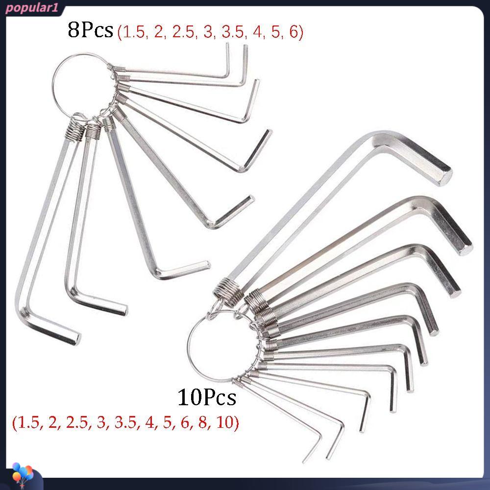 POPULAR Populer 8/10Pcs Kunci Pas Hexagon Multifungsi 1.5~10mm Kekerasan Tinggi Hand Tool