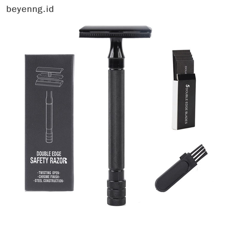 Beyen Classic Mens Cukur Silet Adjustable Safety Dengan Sikat Kecil &amp; Pisau ID