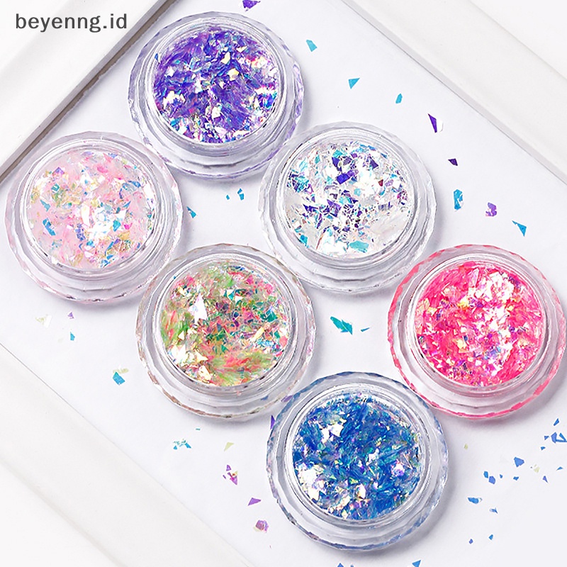 Beyen Dekorasi Nail Art Aurora Pecah Kaca Foil Laser Cellophane Nail Foil Film ID