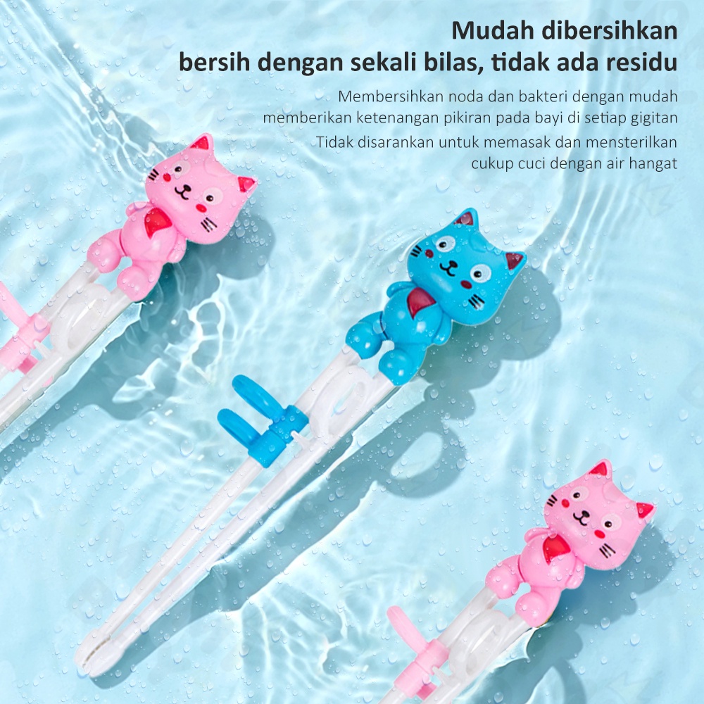 Mamibayi Sumpit Belajar Bayi Model Kucing Peralatan Makan Anak Bayi Children Training Chopstick Lucu