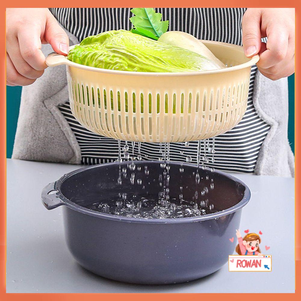 R-FLOWER Wadah Keranjang Dapur 2in1 Fresh Vegetable Vegetable Basket Double Layer