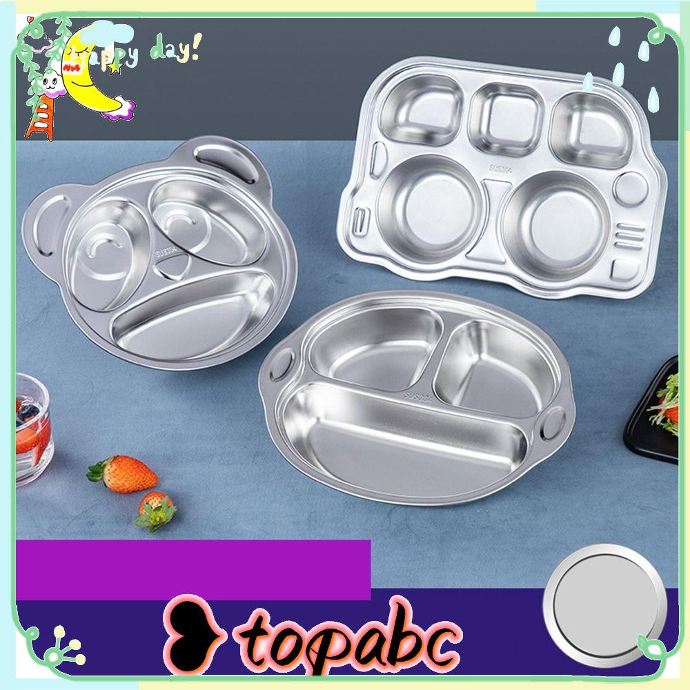 TOP Baby Stainless Steel Plate Household Food Tray Nampan Penyimpanan Wadah Makanan Alas Makan Anak