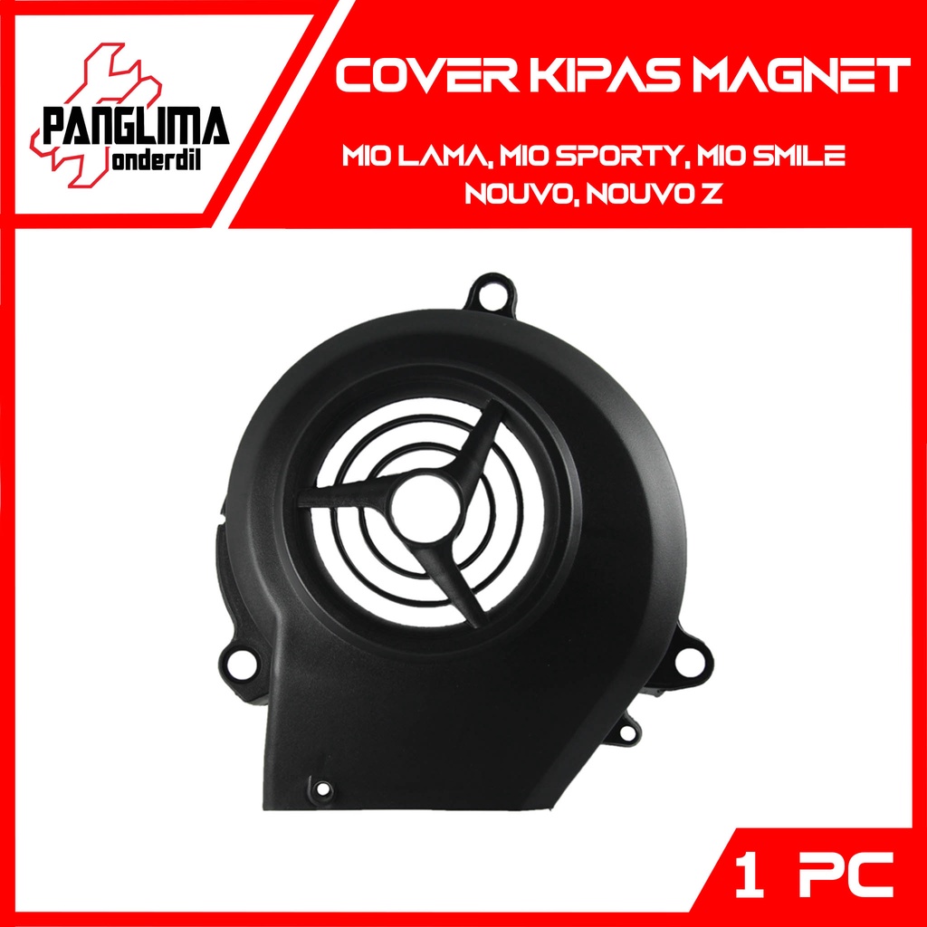 Cover Kipas Magnet Mio Lama Sporty Smile &amp; Nouvo Old Z Penutup Tutup Tameng Pelindung Radiator Magnit Hitam Polos