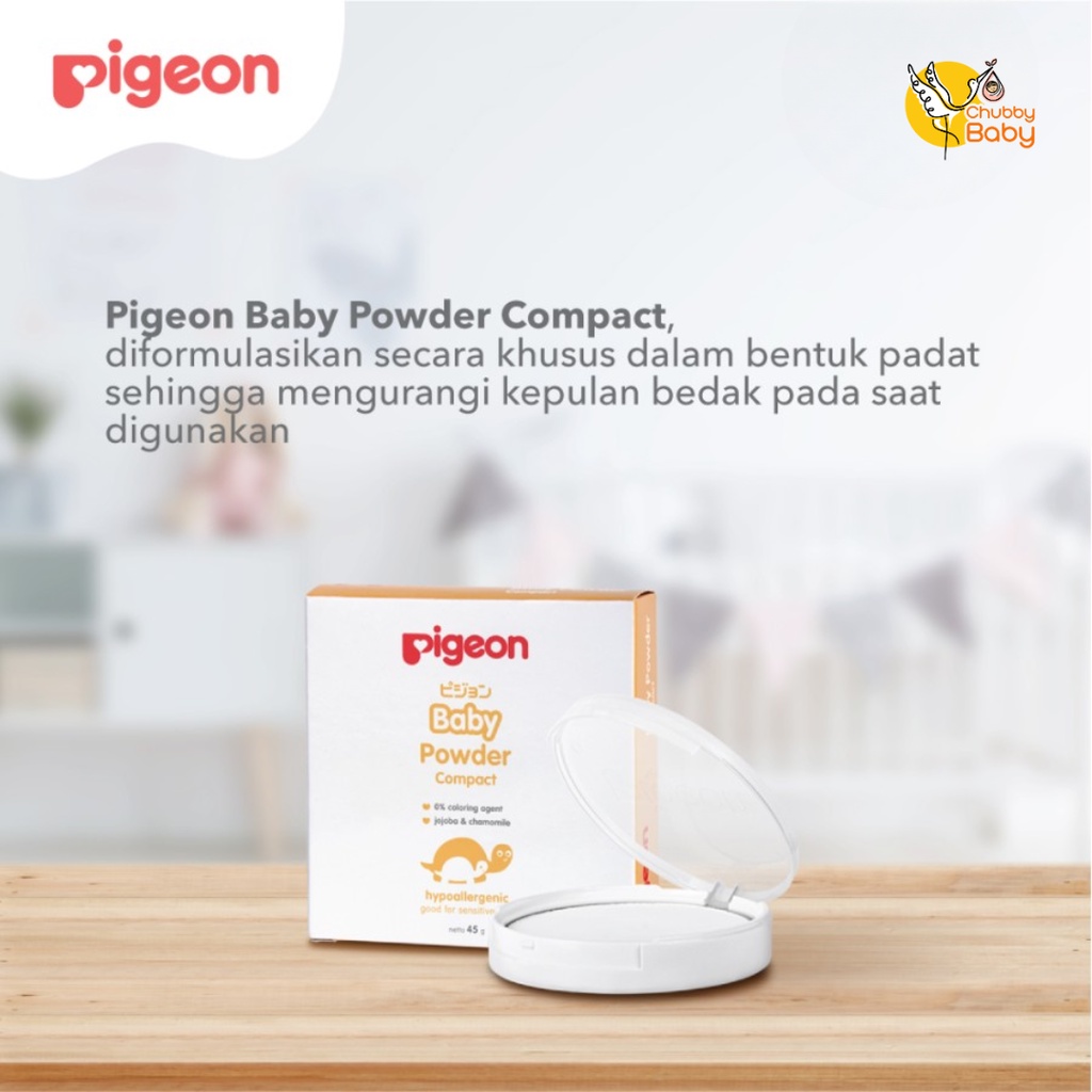 PIGEON Baby Powder Cake Chamomile 45Gr | Bedak Padat Bayi