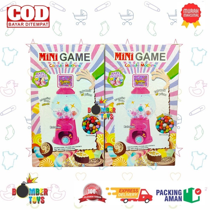 MAINAN ANAK CAPSULE MACHINE MESIN PUTAR PERMEN KARET BOLA MINI GAME