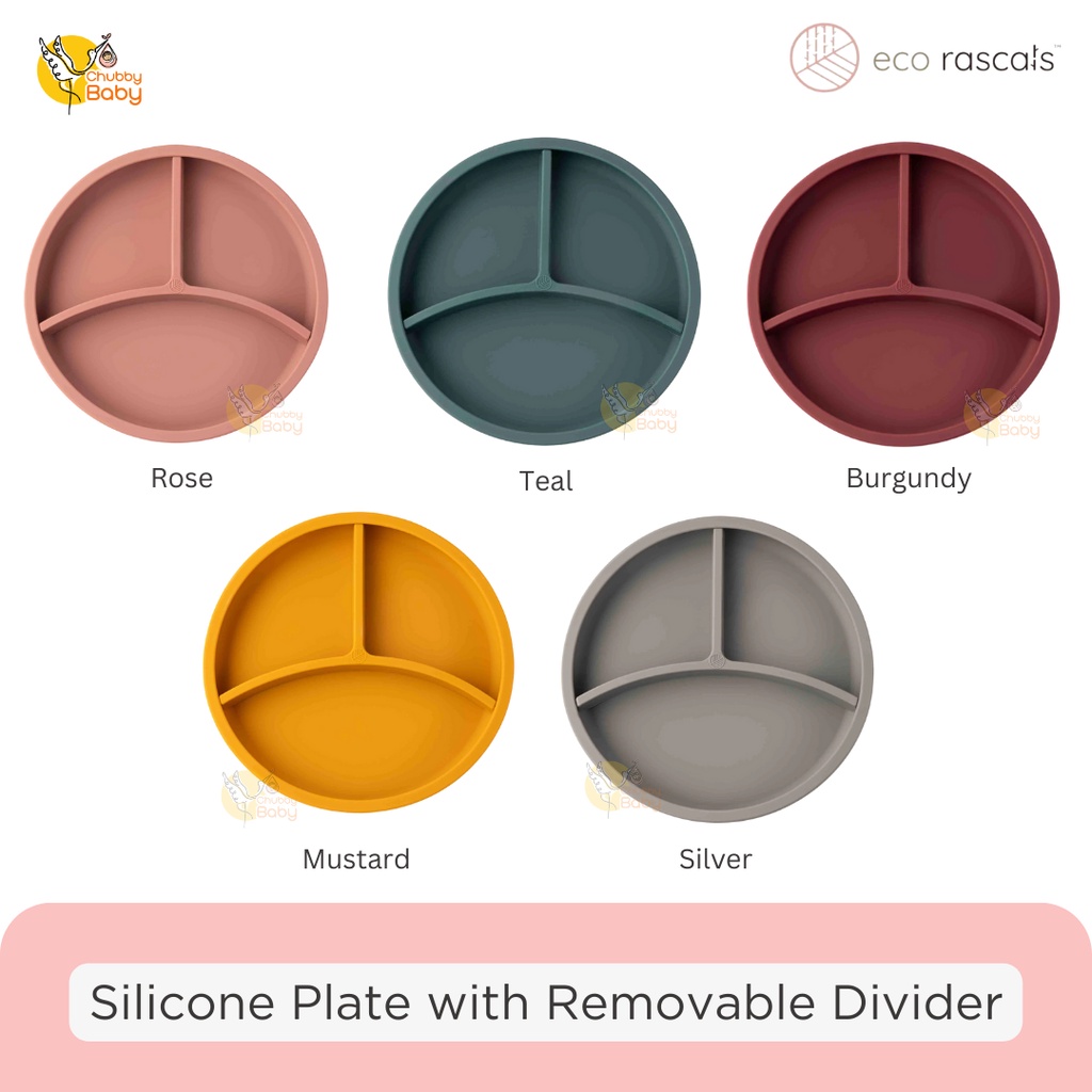 Eco Rascals Silicone Plate with Removable Divider | Piring Anak