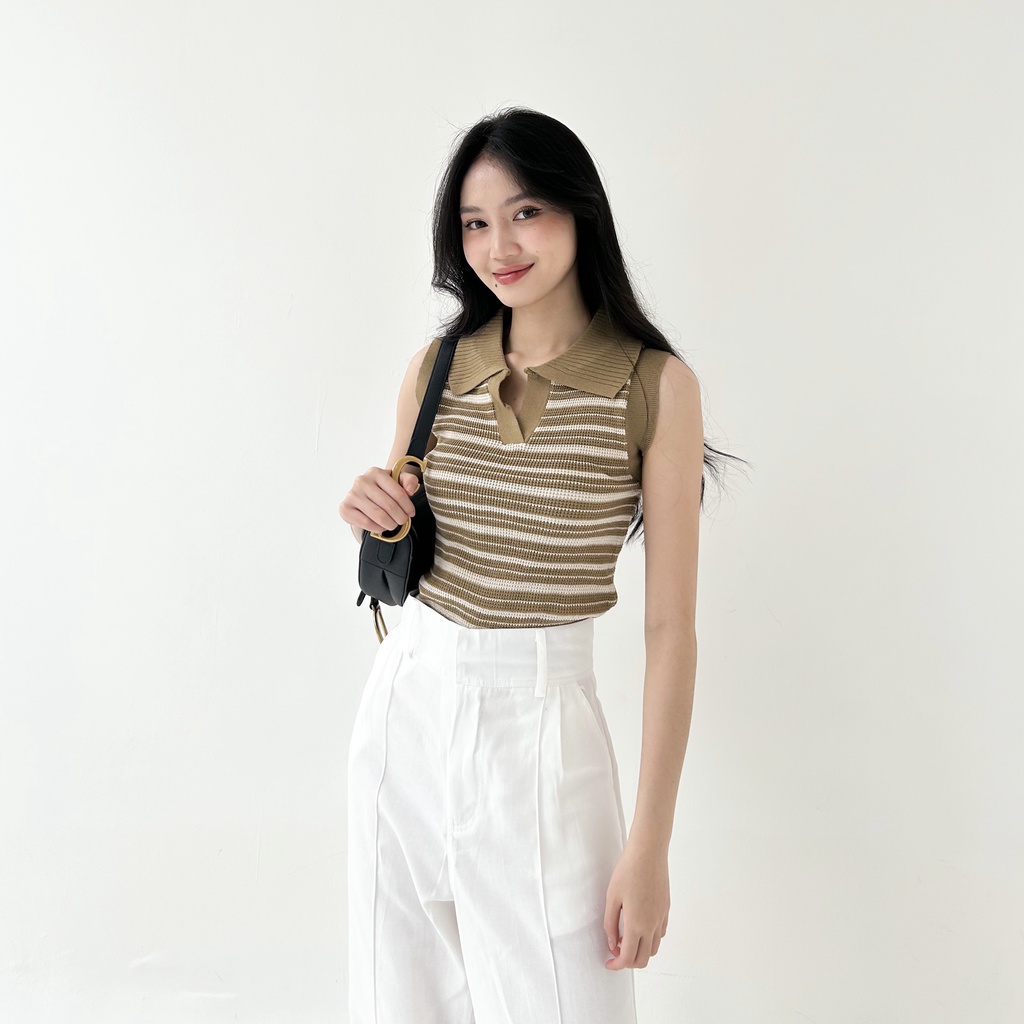 Beige Studio - Ilona Top / Atasan Lengan Pendek Wanita