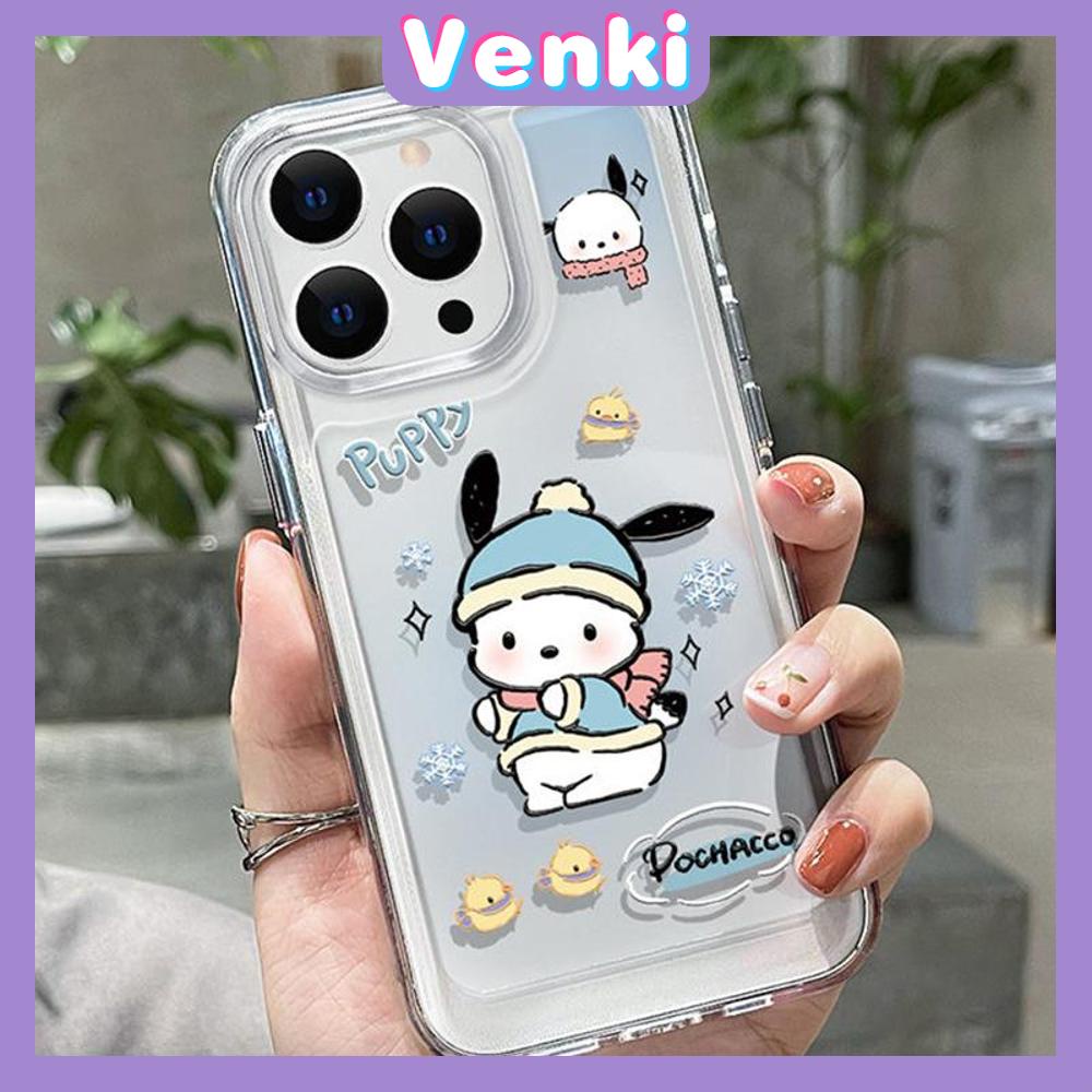 VENKI - Untuk iPhone 11 Case Bening Hard Case Space Phone Case Airbag Shockproof Perlindungan Kamera Anak Anjing Lucu Kompatibel dengan iPhone 14Pro Max 13 Pro Max iPhone 12 Pro Max XR