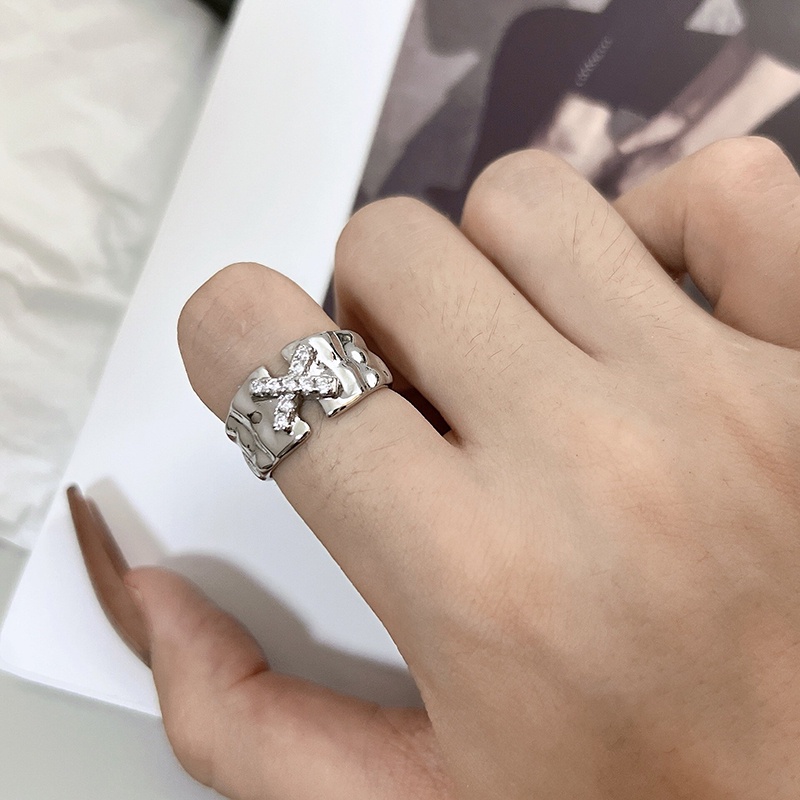 Cincin Geometris Bintang Bahan Alloy Kristal Fashion Untuk Anak Perempuan