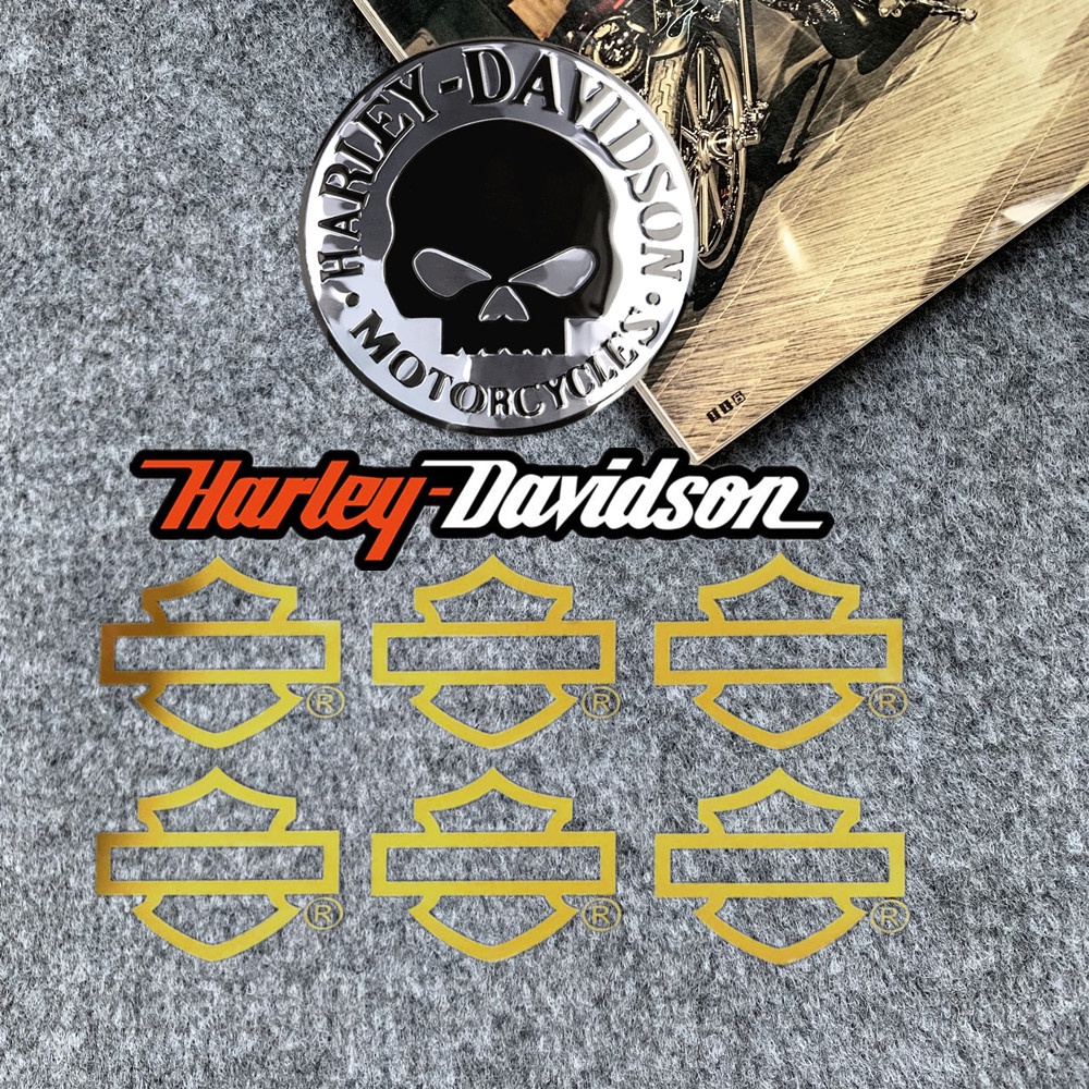 Harley Stiker Reflektif emblem LOGO Motor Aluminium Decal Dekorasi Tangki Bbm Untuk Harley-Davidson Dyna Street Bob Rider XL 883 Electra Glide Road King