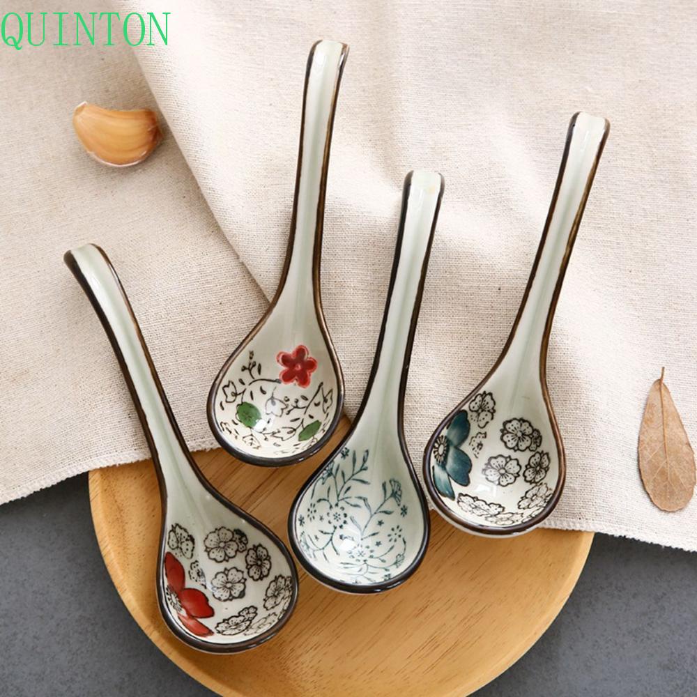 QUINTON Sendok Sup Aduk Dewasa Makan Gaya Jepang Mixing Dinnerware Sendok Garpu