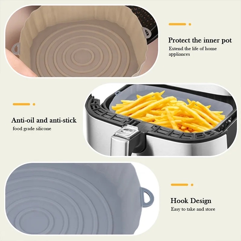 Reusable Non Stick Tray Baking Insulation Mat/Creative Air Frying Pan Food Grade Silica Gel Baking Pad/Alas Keranjang Ayam Goreng Oven Tahan Suhu Tinggi/