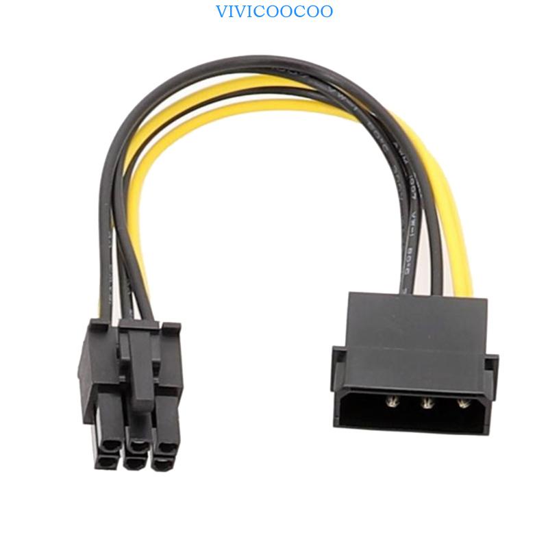 Vivi Male Kabel Power Supply 6Pin Ke 4Pin Untuk Kartu Grafis Perubah Konektor 4Pin Ke 6Pin PCIExpress Power Connecto